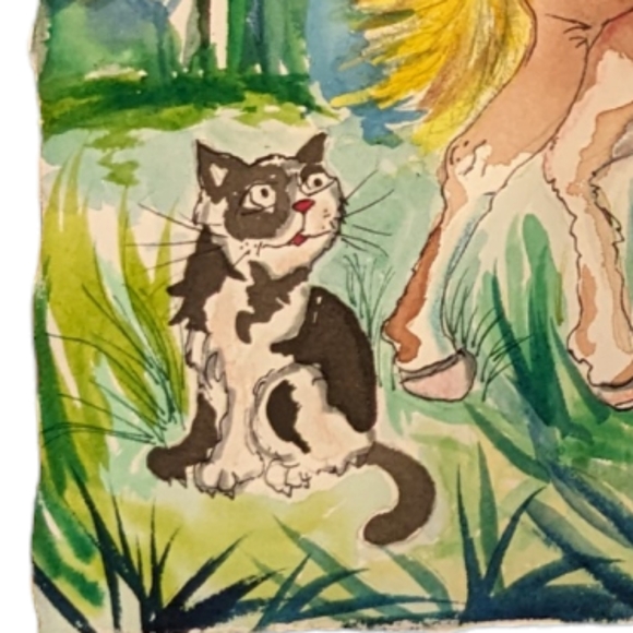 Hand signed original watercolor painting "New Colt" - Picture 7 of 7